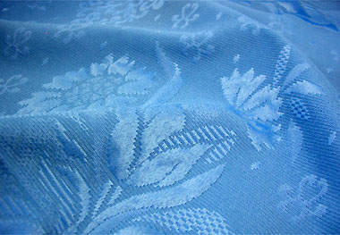 Round Jacquard Tablecloth (sunflowers. blue) - Click Image to Close